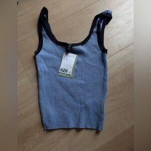 NEVER WORN HAS TAGS Blue Ribbed Tank Top